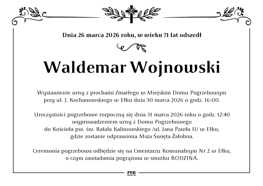 Waldemar Wojnowski - nekrolog